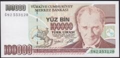 7.Emisyon 3.Tertip 100000 Lira G82 553120 Çil
