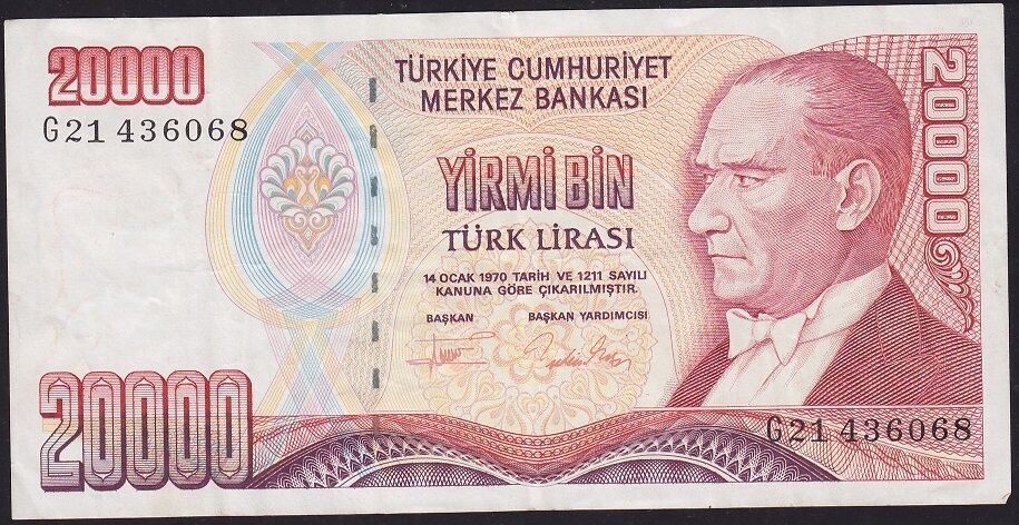 7.Emisyon 2.Tertip 20000 Lira G21 436068 Çok Temiz+
