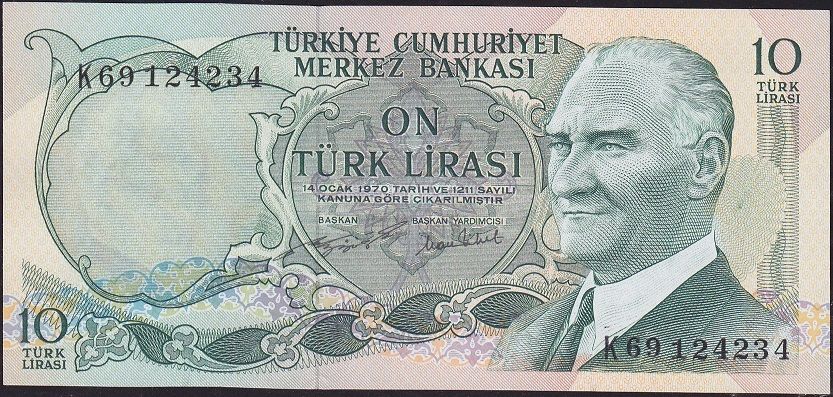 6.Emisyon 2.Tertip 10 Lira K69 124234 Çil