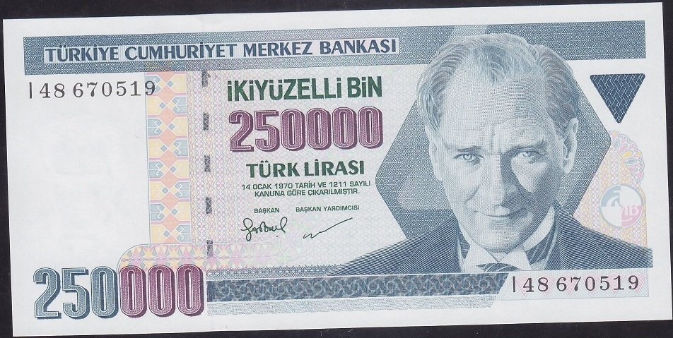 7.EMİSYON 3.TERTİP 250000 LİRA I48 670519 ÇİL
