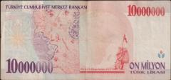 7.Emisyon 10 000 000 Lira C88 038205 Çok Temiz
