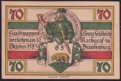 Almanya 70 Pfennig Notgeld 1920 Çil