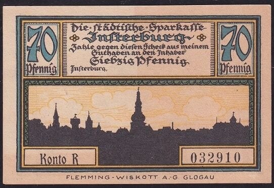 Almanya 70 Pfennig Notgeld 1920 Çil