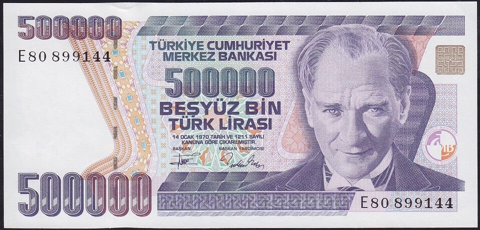 7.Emisyon 3.Tertip 500.000 Lira E80 899144 Çilaltı Çil