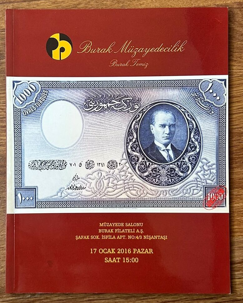 Burak Filateli Müzayede Kataloğu 17 Ocak 2016 Resimli 56 Sayfa