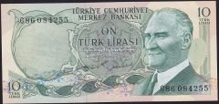 6.Emisyon 2.Tertip 10 Lira G86 084255 Çil