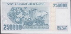 7.EMİSYON 3.TERTİP 250000 LİRA H76 195113 ÇİL eski kağıt para değerleri