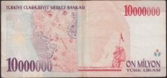 7.Emisyon 10 000 000 Lira A76 129121 Çok Temiz