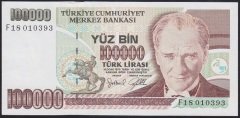 7.EMİSYON 3.TERTİP 100000 LİRA F18 010393 ÇİLALTI