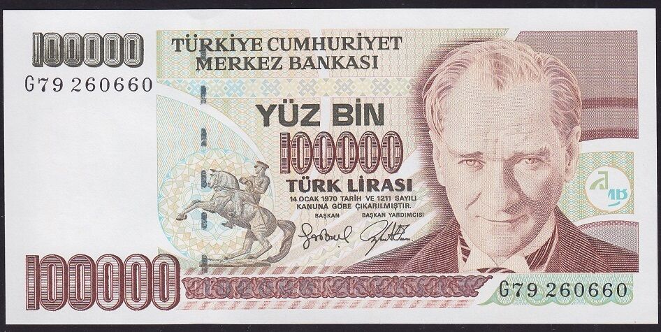 7.Emisyon 3.Tertip 100000 Lira G79 260660 Çil