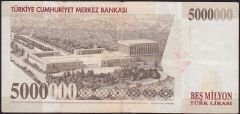 7.Emisyon 5 000 000 Lira K05 479381 Çok Temiz+