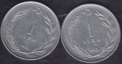 1973 Yılı 1 Lira (Ters Düz Takım)