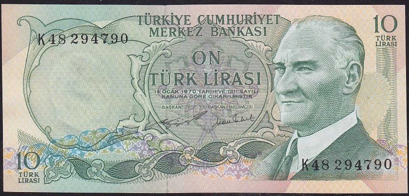 6.Emisyon 2.Tertip 10 Lira K48 294790 Çil