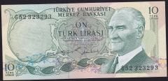 6.Emisyon 2.Tertip 10 Lira G52 323293 Çil