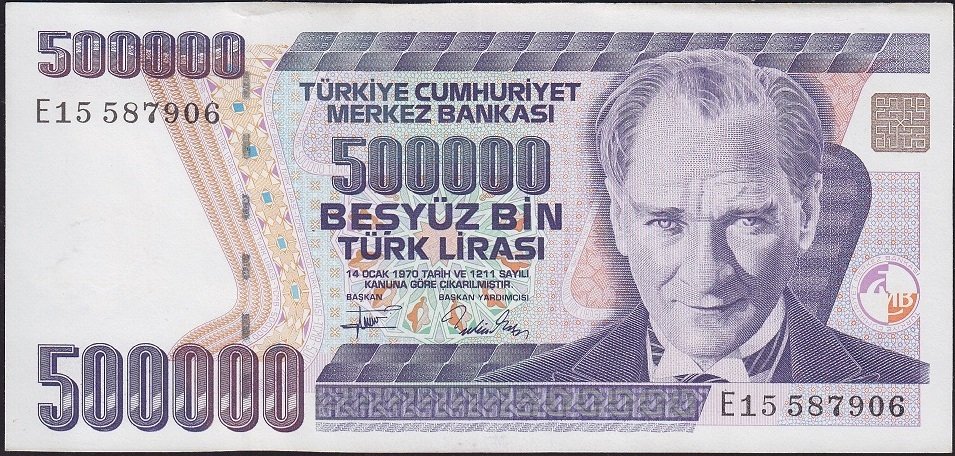 7.Emisyon 3.Tertip 500000 Lira E15 587906 Çilaltı