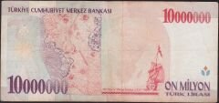 7.Emisyon 10 000 000 Lira A75 198830 Çok Temiz