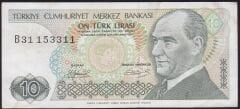 7.Emisyon 1.Tertip 10 Lira B31 153311 Çok Temiz+
