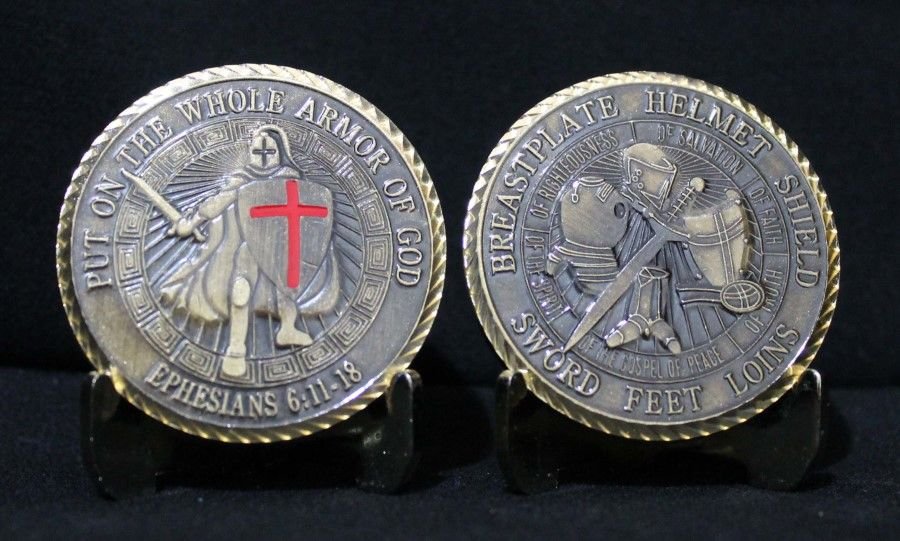 Hristiyanlık Temalı Ephesians Armor of God Madalya 43 mm