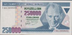 7.Emisyon 3.Tertip 250000 Lira I44 268803 Çilaltı Çil