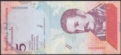 Venezuela 5 Bolivares 2018 Çil Pick 102 ( 999 )