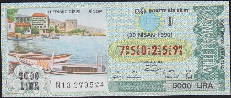1990 30 Nisan Çeyrek Bilet - U Serisi
