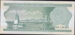 6.Emisyon 2.Tertip 10 Lira K39 022272 Çilaltı ( Bombe var )