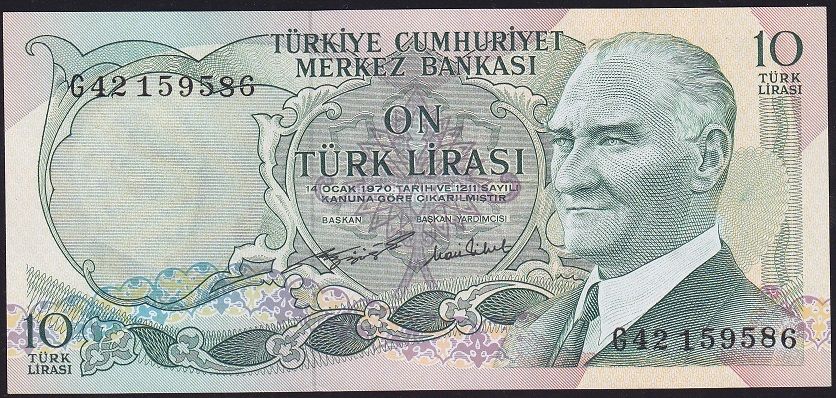6.Emisyon 2.Tertip 10 Lira G42 159586 Çilaltı Çil