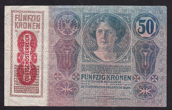 AVUSTURYA MACARİSTAN İMPARATORLUĞU 50 KRON 1914 ÇOK TEMİZ