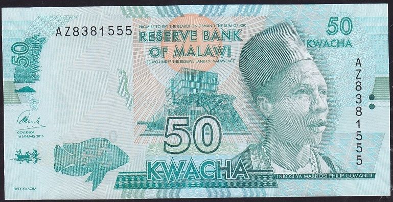 Malawi 50 Kwacha 2016 ÇİL Pick 64c - 555