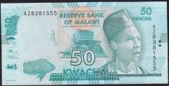 Malawi 50 Kwacha 2016 ÇİL Pick 64c - 555