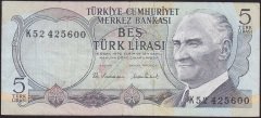 6.EMİSYON 2.TERTİP 5 LİRA K52 425600 ÇOK TEMİZ +