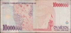 7.Emisyon 10 000 000 Lira A74 764279 Çok Temiz