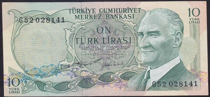 6.EMİSYON 2.TERTİP 10 LİRA G52 028141 ÇÇT eski para alan yerler