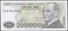 7.Emisyon 1.Tertip 10 Lira C04 307955 Çil