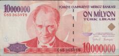 7.Emisyon 10 000 000 Lira C85 365078 Çok Temiz