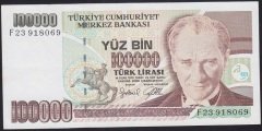 7.EMİSYON 3.TERTİP 100000 LİRA F23 918069 ÇÇT +