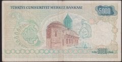 7.EMİSYON 1.TERTİP 5000 LİRA A37 443937 TEMİZ +