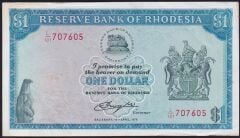 Rhodesia 1 Dolar 1978 Ççt Çilaltı ( Ortada Kat Yok ) Pick 34c