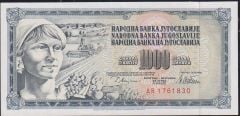 Yugoslavya 1000 Dinar 1978 Ççt Çilaltı Pick 92b