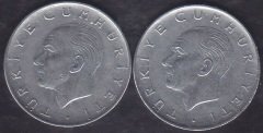 1974 Yılı 1 Lira (Ters Düz Takım)