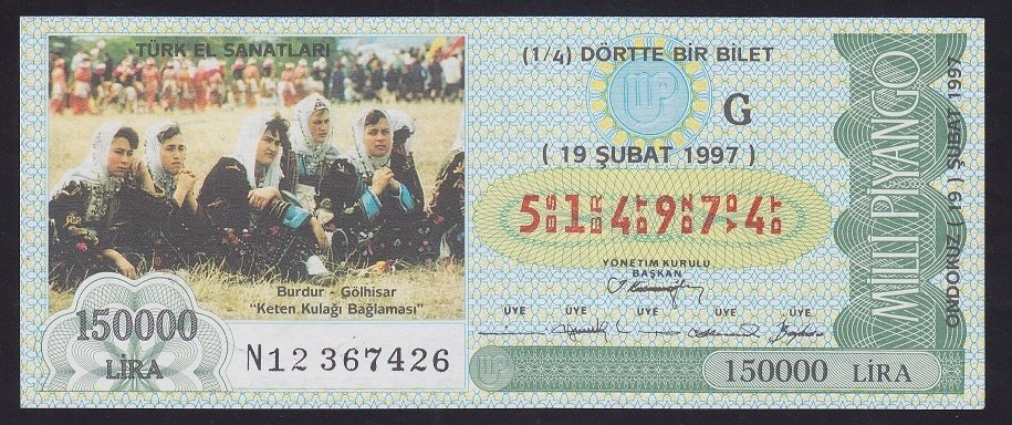 1997 19 ŞUBAT ÇEYREK BİLET BURDUR GÖLHİSAR