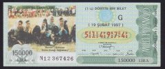 1997 19 ŞUBAT ÇEYREK BİLET BURDUR GÖLHİSAR