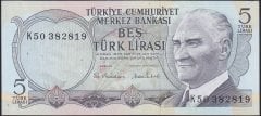 6.EMİSYON 2.TERTİP 5 LİRA K50 382819 ÇİLALTI