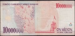 7.Emisyon 10 000 000 Lira A73 189428 Çok Temiz