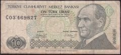 7.Emisyon 1.Tertip 10 Lira C03 469827 Temiz