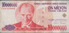 7.Emisyon 10 000 000 Lira C84 725801 Temiz+