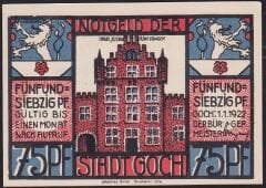 Almanya 75 Pfennig Notgeld 1922 Çil