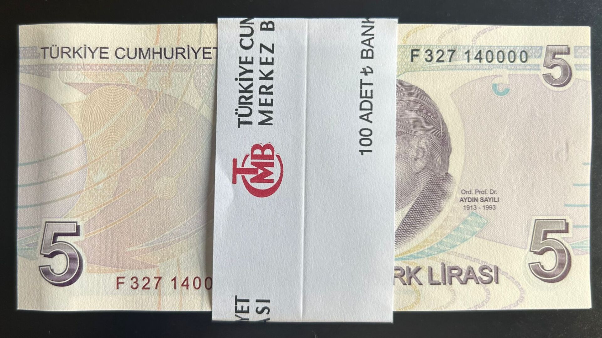 9.Emisyon 6.Tertip 5 Lira F327 139901 - 140000 Çil Deste Açıklamayı Okuyunuz