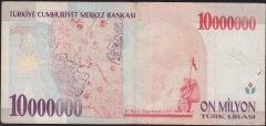 7.Emisyon 10 000 000 Lira A72 491056 Temiz