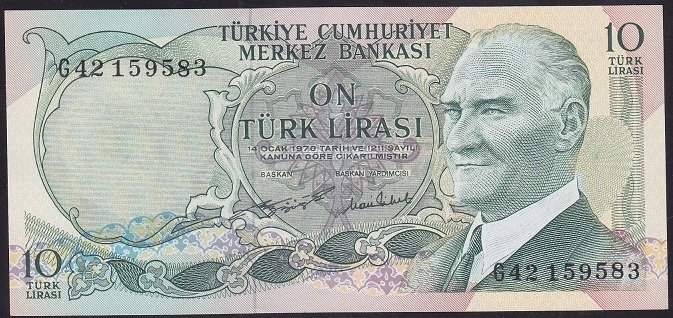 6.EMİSYON 2.TERTİP 10 LİRA G42 159583 ÇİLALTI